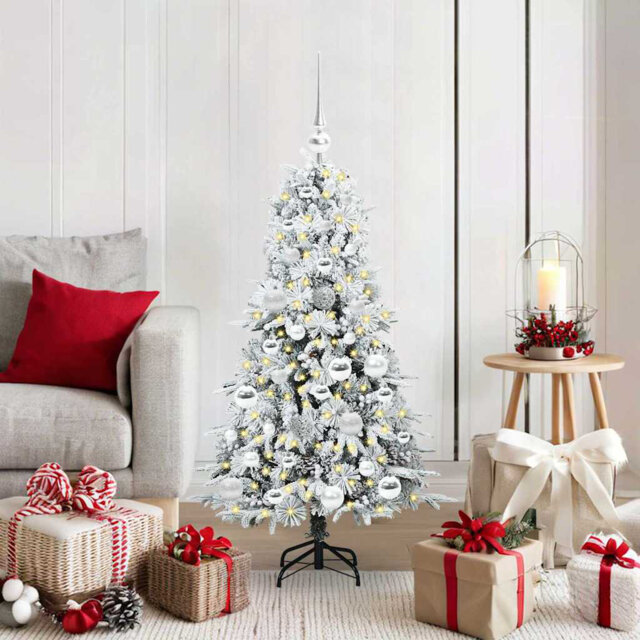 Artificial Hinged Christmas Tree Green PE and PVC
