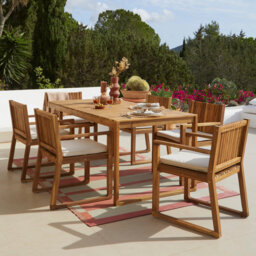 Lankin 6 Seater Wooden Outdoor Dining Set
