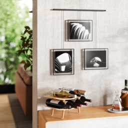 Exhibit Metal Ledge Picture Frame with Brackets – Set of 3