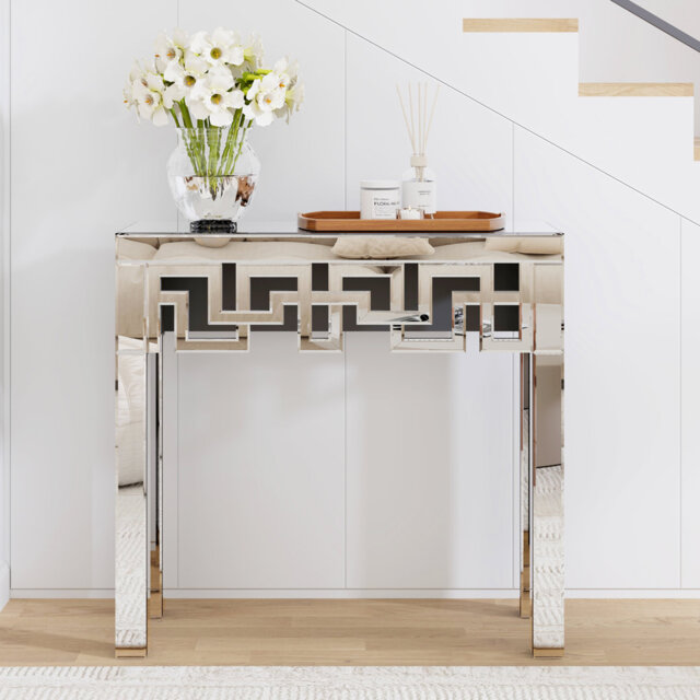 Andreja 80cm Mirrored Glass Console Table Entryway Table