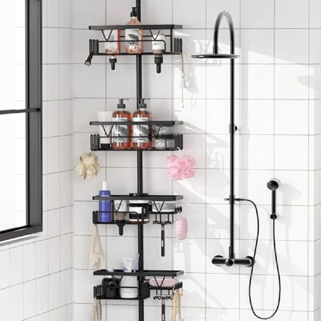 Steel Tension Bathroom Shelves