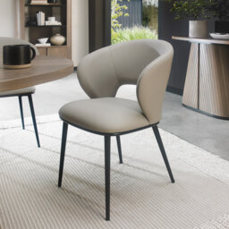 Anjelita UPHOLSTERED DINING CHAIR - BLACK SAND POWDER COATED LEGS (PAIR)