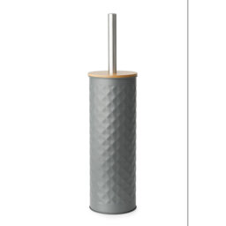 Toilet Brush with Bamboo Lid - Grey
