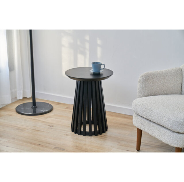Bayram Solid Wood Pedestal End Table