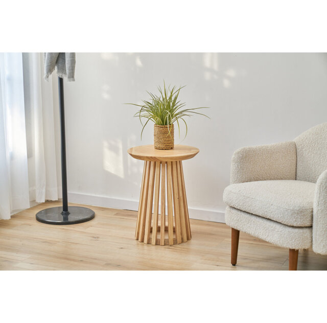 Bayram Solid Wood Pedestal End Table
