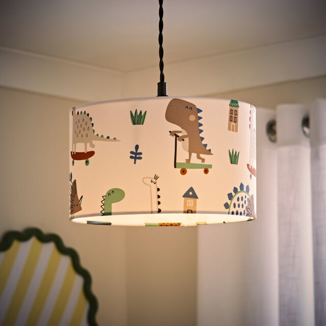 15cm H Linen Blend Drum Lamp Shade ( Clip On ) in Cream
