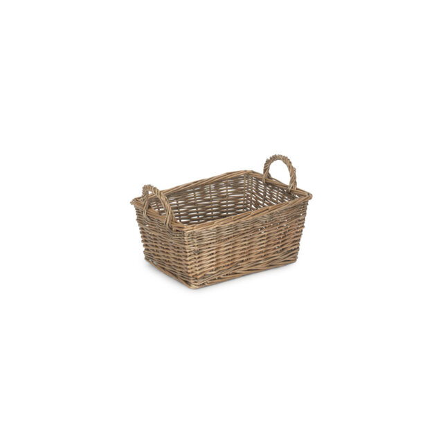 Wicker Unlined Storage Basket with Handles