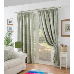 Zamora Chenille Jacquard Pencil Pleat Curtains Pair