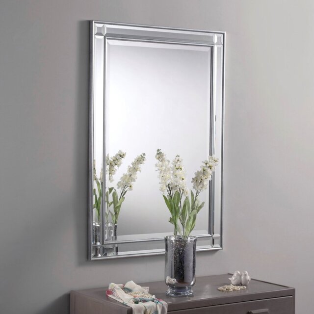 Ebner Wood Flat Wall Mirror