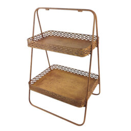 Steel Tray Set with Two-Tier Stand – Elegant Decorative Accent for Summer Home & Garden Styling and Display