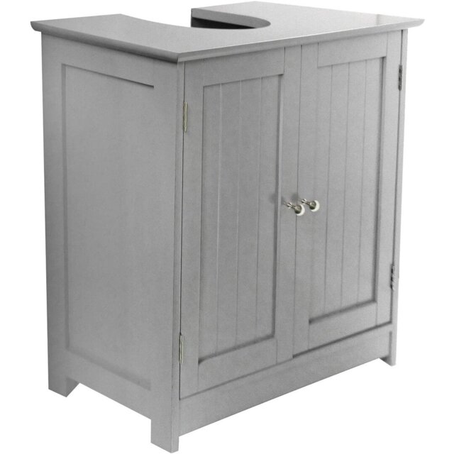 Wooden Bathroom Under The Sink Shelf Storage Organizer Cabinet (grey)