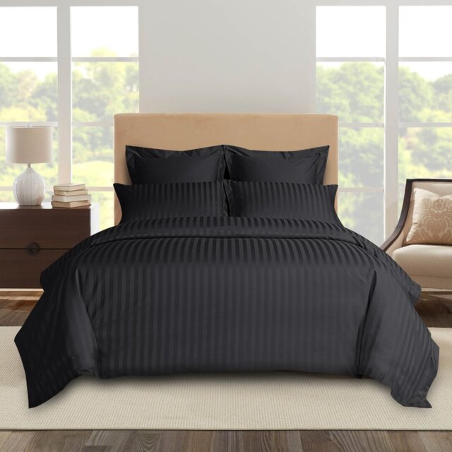 Florane Microfibre 250 TC Reversible Modern & Contemporary Stripe Duvet Cover Set with Pillow