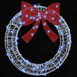 Wreath With 80 Leds Blue 92 Cm Acrylic