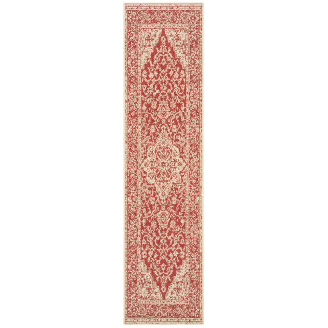 Kizer Hooked Indoor/ Outdoor Red Rug