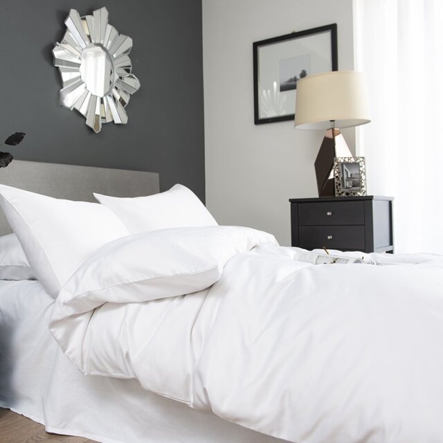 Cotton Solid Colour Duvet Cover Set with Pillowcases Included