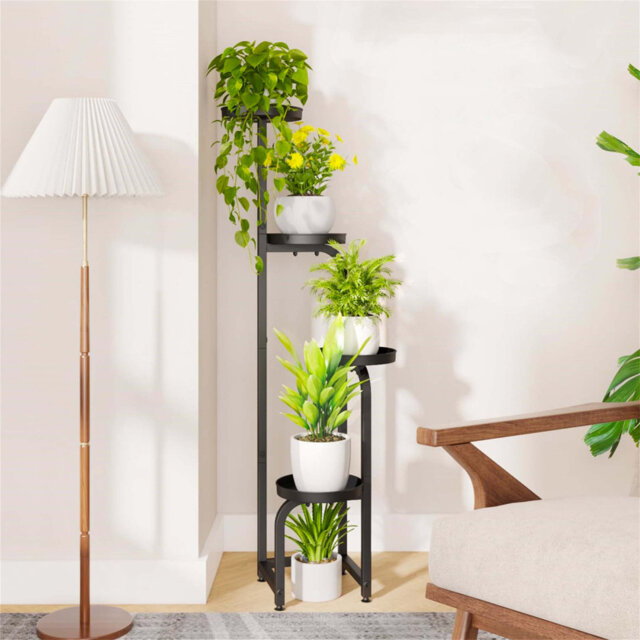 Corner Metal Plant Stand For Indoor And Outdoor