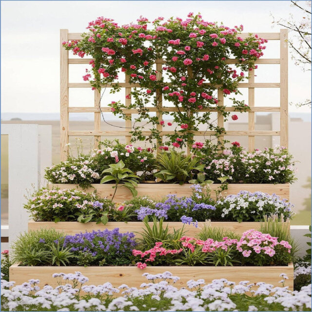 115cm H x 112cm W Manufactured Wood Trellis