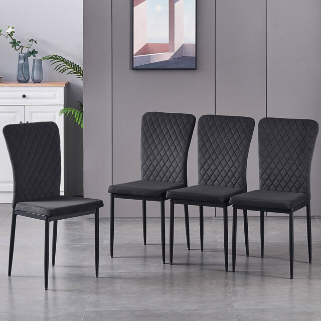 Leilauni Tufted Upholstered Velvet Armless Dining Chair