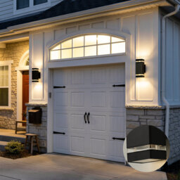 Outdoor Square Wall Light, Black GU10  Exterior Sconce, Waterproof Patio Porch Lamp 10 Inch/26cm