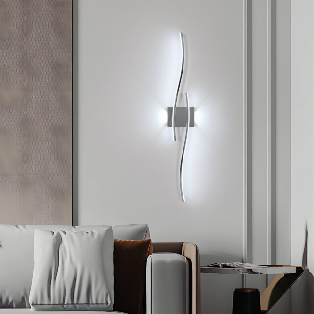Shaped 90cm Aluminium Wall Lamp