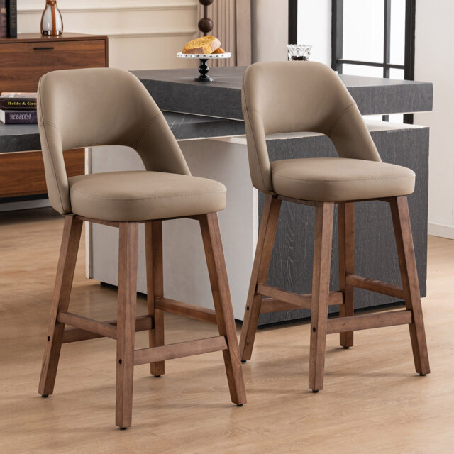 Yes Upholstered Bar Stool with Solid Wood Frame