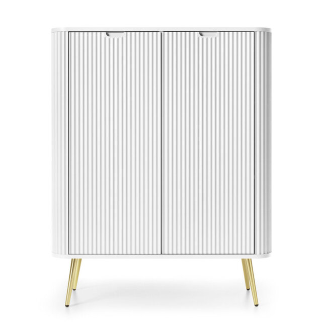 Zova High Sideboard Two Door With Slatted Fronts 103 cm With Legs