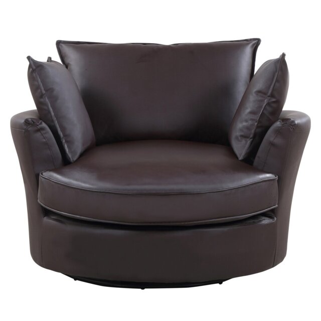 Barga Faux Leather Swivel Accent Chair