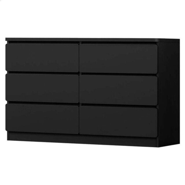 Large Chest of Drawers for Bedroom, 6 Drawer Dresser with Metal Runners, Bedroom Furniture Storage Cabinet for Clothes, Contemporary Design, Easy Asse