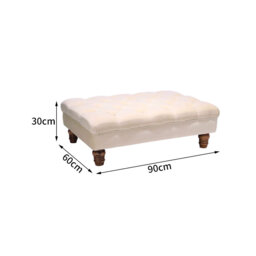 Forestburgh 90Cm Wide Velvet Tufted Rectangle Footstool Ottoman with Gourd-shaped Legs