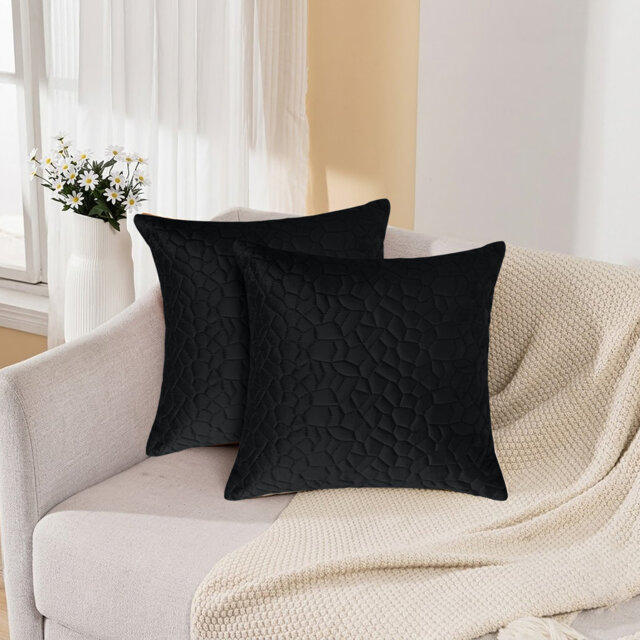 Luxury Pebbles Velvet Cushion Covers Set Of 2 Soft Throw Cushion Cases Sofa, Couch