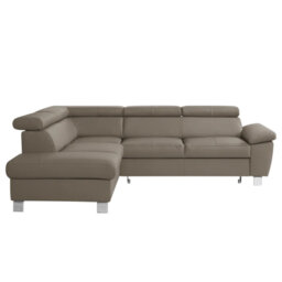 Alfreddie Leather Corner Sofa with Sleeping Function and Storage
