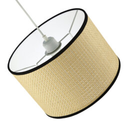 20cm H Rattan Drum Lamp Shade ( No Direct Attachment Method ) in Brown
