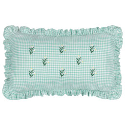 Les Petite Fleurs Floral Green Rectangular Cushion