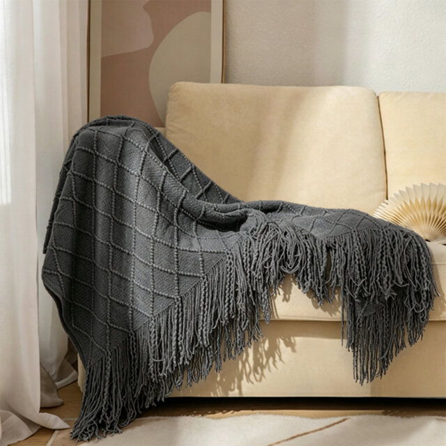 Acrylic Tassel Throw Blanket.