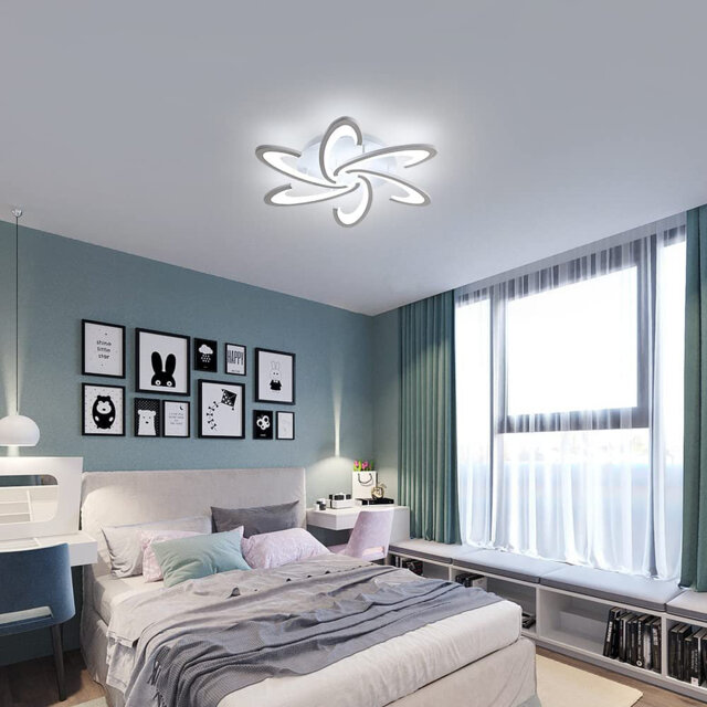 Abbotsen Dimmable 5-Light 70cm LED Semi Flush Mount With Remote Control