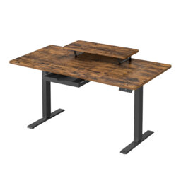Adjustable Metal Base Computer Desk with Power Outlet