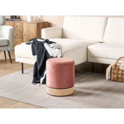 Amanat 35cm Wide Velvet Round Pouf Ottoman