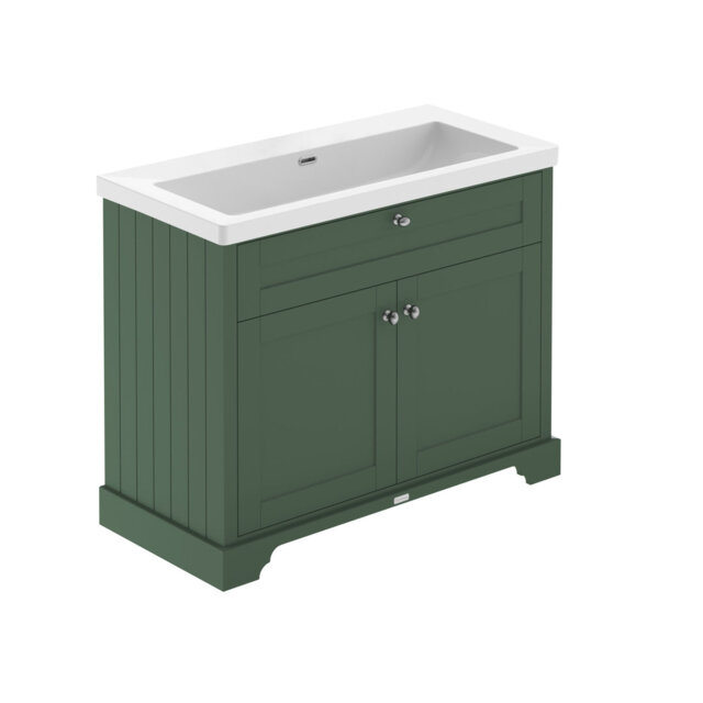 Old London Single Bathroom Vanity with Sits On Furniture Fireclay Matt Basin