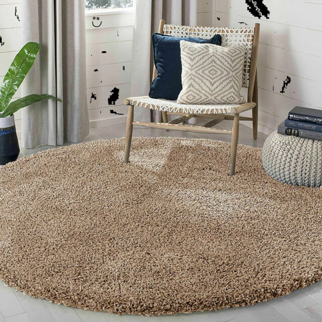 Modern Living Room Thick Large Shaggy Rug Bedroom Round Fluffy Carpet Hallway Runner Rug