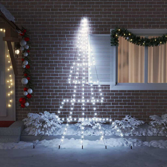 LED Christmas Tree with Ground Spikes 300 cm Metal