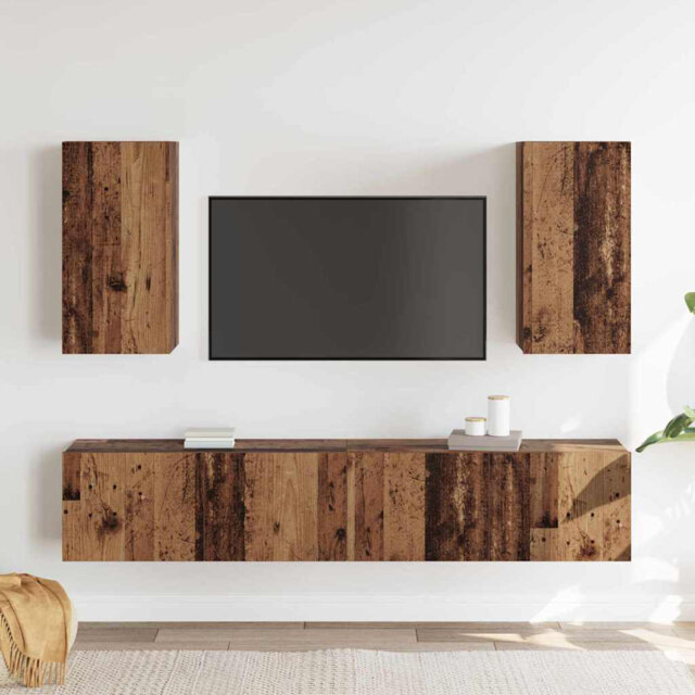 TV Cabinet Set 4 Pcs 80 X 30 X 30 Cm Engineered Wood