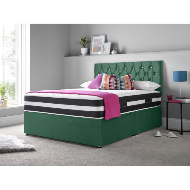 Marlton Upholstered Divan Bed with Mattress