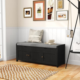 Abdiaziz 10 Pair Linen Blend Upholstered Shoe Storage Bench