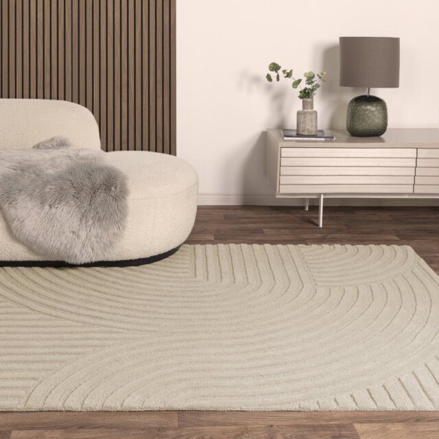 Harveer Hand Tufted Beige Area Rug