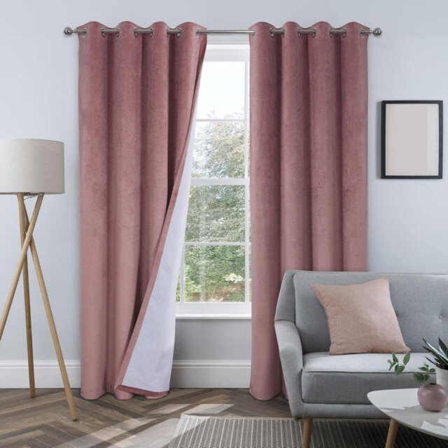 Super Soft Velvet Curtains Pink Blackout Curtains 168 x 229 cm for Living Room 1 Pair