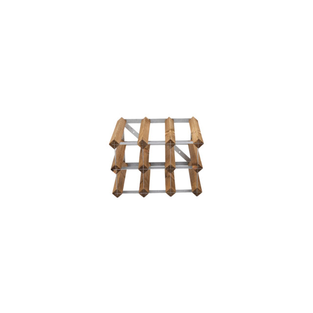 Assembled wine rack for 9 bottles. Made of Swedish pine wood and produced in Sweden.
