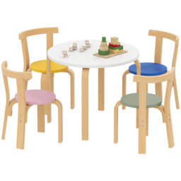 AIYAPLAY 5 Piece Kids Table and Chairs Set Toddler Ages 3-8 Multicoloured