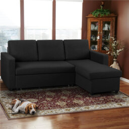 Moda Form 3-Seater L-Shaped Sofa Bed, Convertible Corner Sofa with Reversible Chaise & Pull Out Trundle Bed  for Small Living Rooms, Apartments
