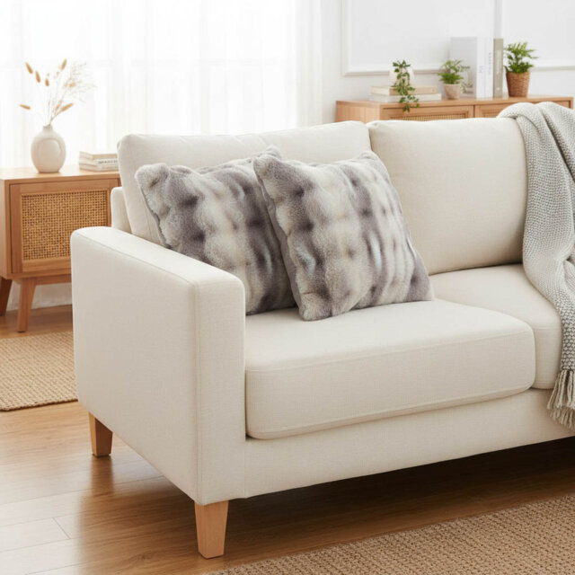 2-Pack Plush Faux Wool Cushion Covers 45x45cm
