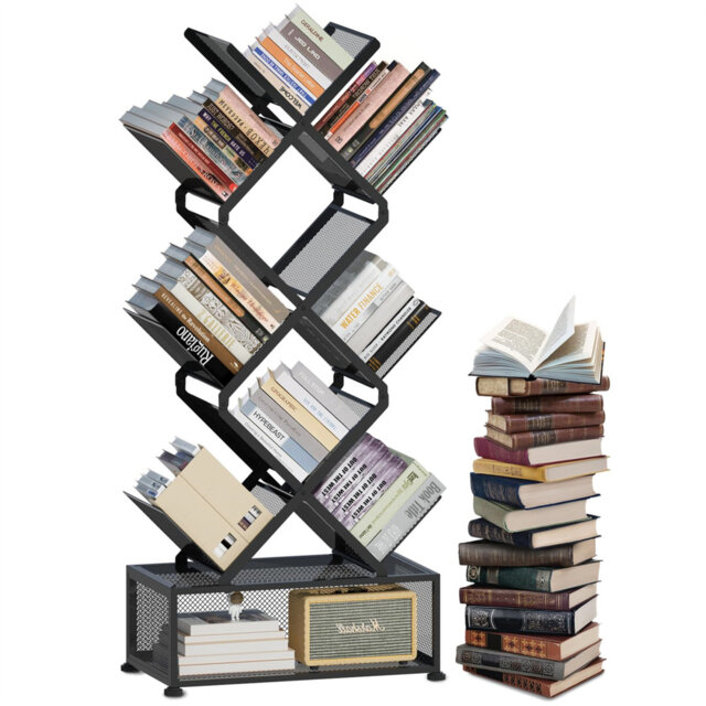 Aveliss 101.6cm H x 43.18cm W Metal Geometric Bookcase
